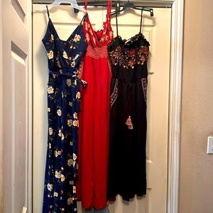 3 jumpsuits